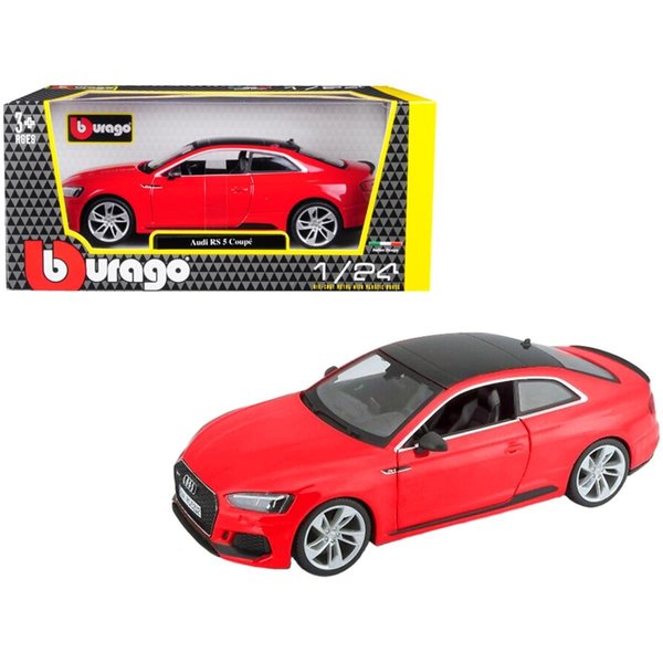 Bburago B  Audi RS 5 Coupe Red with Black Top 1-24 Diecast Model Car 21090r